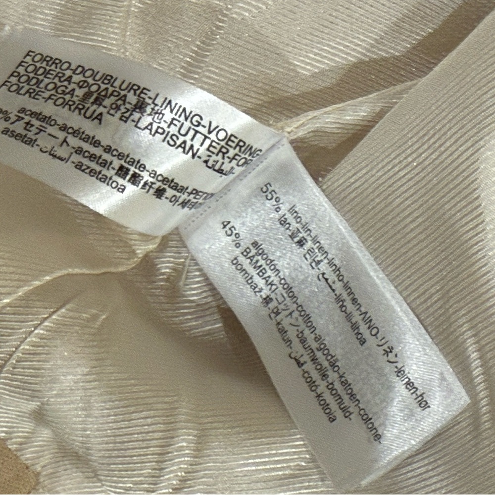 Zara Linen-Blend Vest with Bow Closures – Size S - Picture 6 of 7